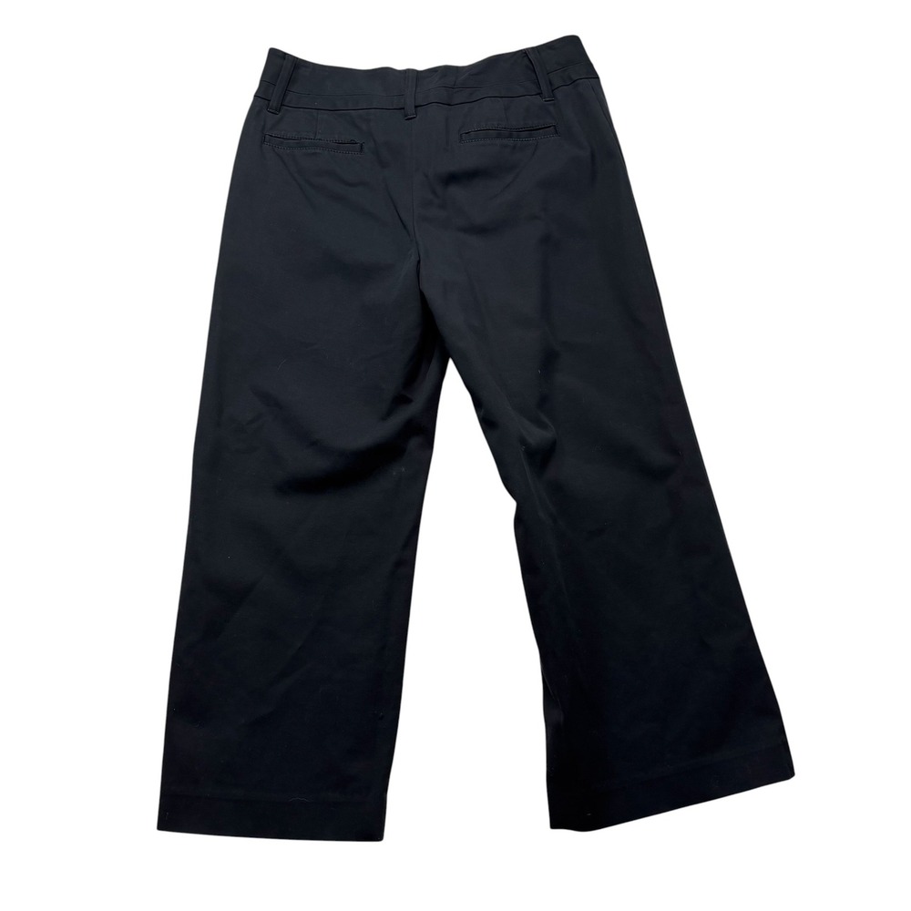 Banana Republic Black Wide Leg Stretch‎ Cotton Trousers Pants  Size 8 #209 - Picture 2 of 10